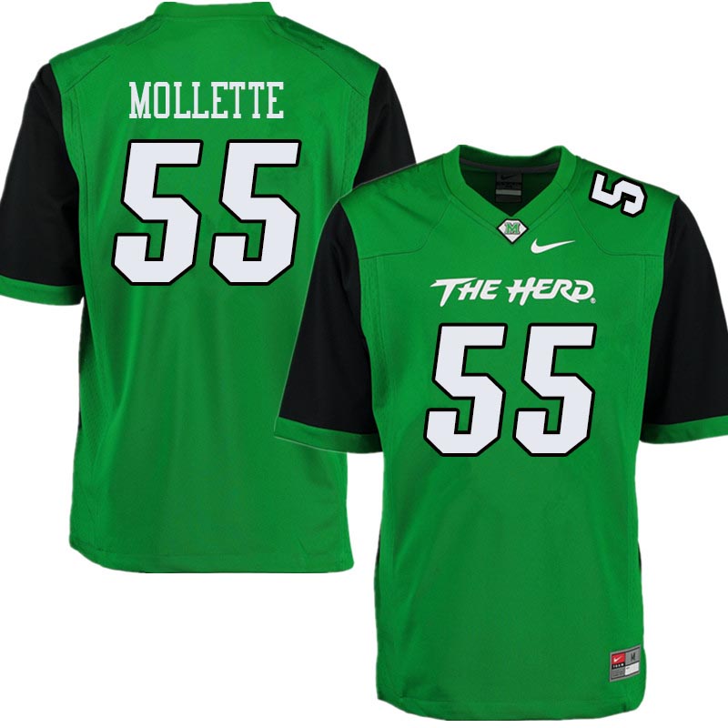 Men #55 Alex Mollette Marshall Thundering Herd College Football Jerseys Sale-Green - Click Image to Close